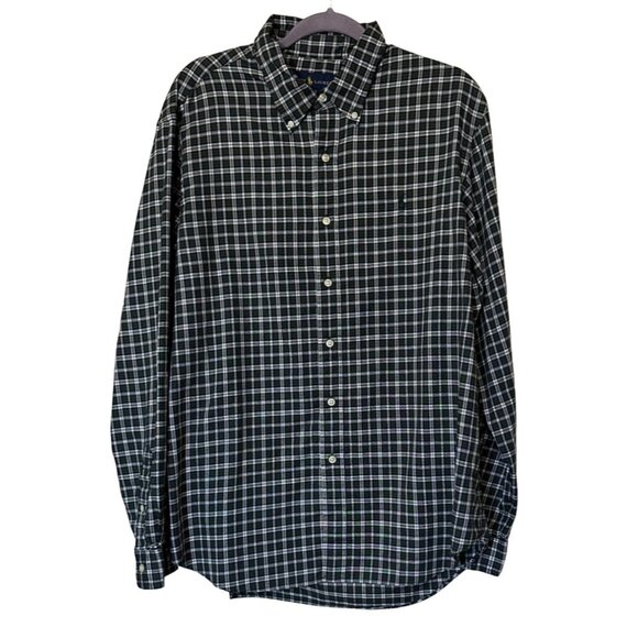 Men's Ralph Lauren Brand Green Button-Down Casual Plaid Shirt 100% Cotton Size X - Picture 1 of 16